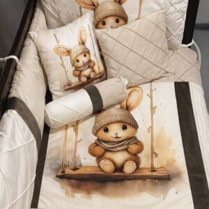 Menaje de cuna conejito acolchado